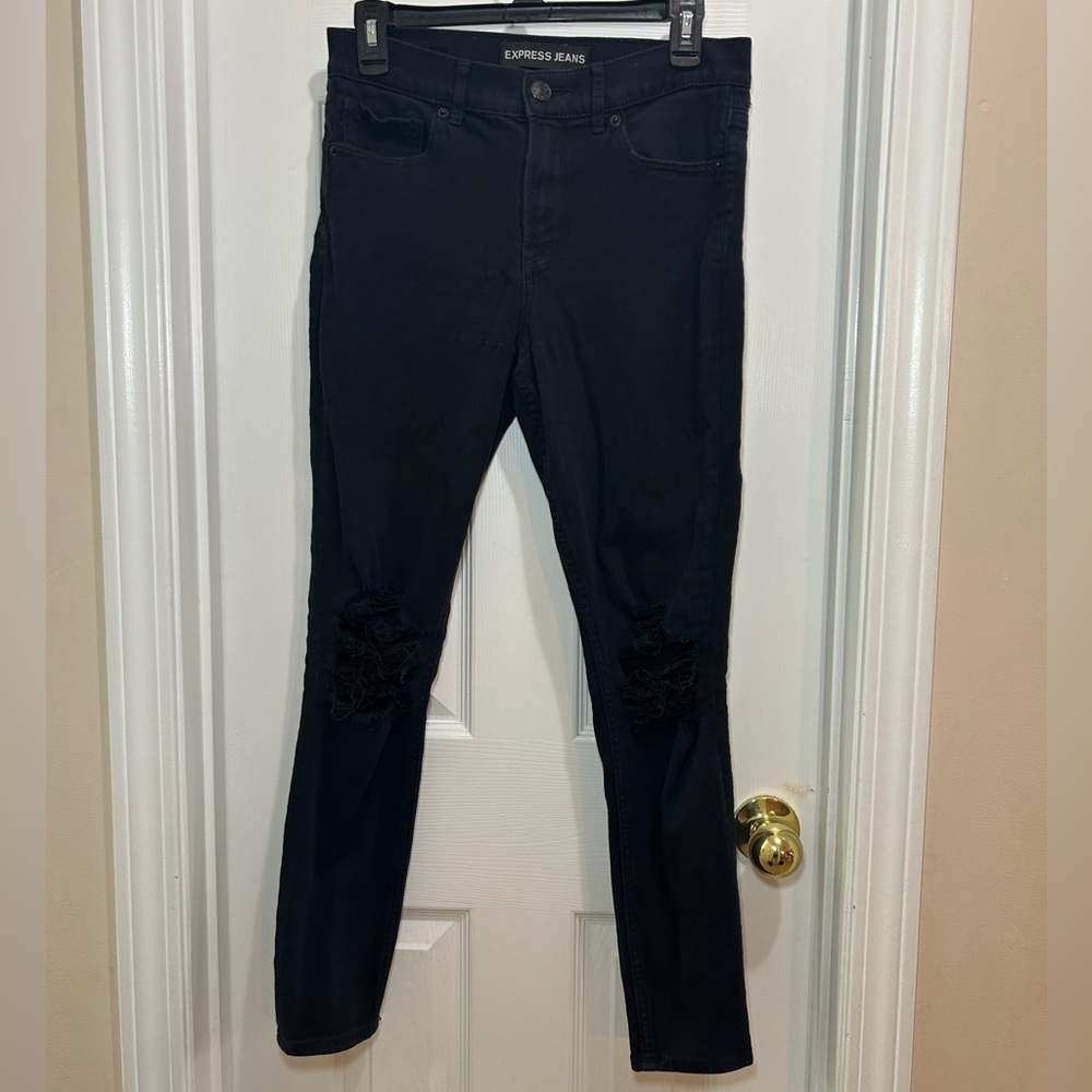 Womens Express black denim legging size 6s